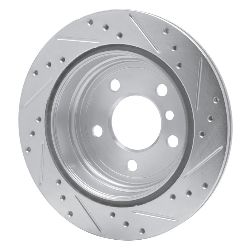 BMW 430I Gran Coupe Brake Rotor (1) - Rear Left - R1 Concepts - Drilled & Slotted - Silver - `06-`20